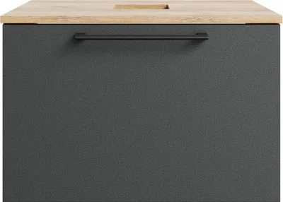 Produktbild von Planetmöbel Waschtischunterschrank Astra 60 cm Gold Eiche/Anthrazit – Kompakter Badezimmer Unterschrank