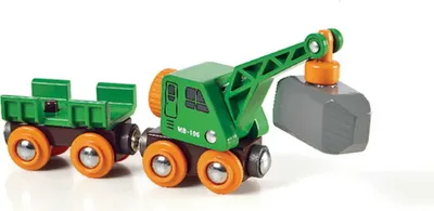 Produktbild von Brio Grüner Kranwagen mit Anhänger