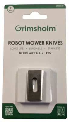Produktbild von Grimsholm Messerklingen 9er Pack passend für Stihl iMOW 3.0 4.0 5.0 6.0 7.0 EVO