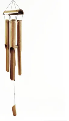 Imagen del producto de Campanilla de viento de bambú - Acabado natural - 4 tubos grandes