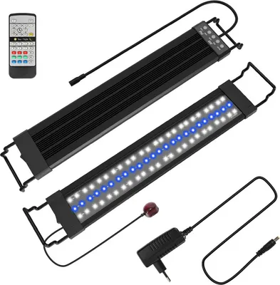 Produktbild von Yakimz LED Aquarien Beleuchtung Aquarium Lampe RGB Fisch Tank Skalierbar Aufsetzleuchte mit Fernbedienung,55-80CM