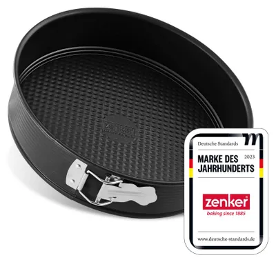 Productafbeelding van Zenker Springvorm, Ø 26 cm, PURE, bakvorm met antiaanbaklaag, ronde cakevorm met platte bodem (kleur: zwart)