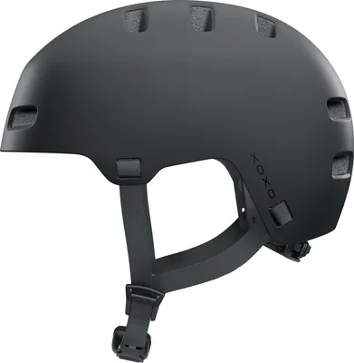 Zdjęcie produktu dla Kask rowerowy ABUS XOXO - kask miejski w stylu skaterów - kask na deskorolkę, rower, hulajnogę - ze zoptymalizowanym podbródkiem - dla nastolatków i dorosłych - czarny, rozmiar L (57-61 cm)