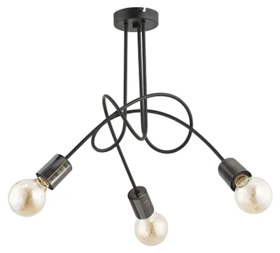 Zdjęcie produktu dla Lampa wisząca TANGO czarna 3xE27x15W metal wym:41x48x48cm IP20 Alfa
