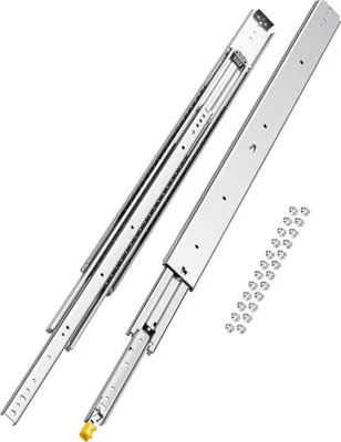 Produktbild von VEVOR 1 Paar Schubladenschienen mit Vollauszug 1016 mm, 226 kg Tragkraft, Schubladenführungen, Kugellager mit Sperre, seitlich montierte Teleskopschienen für Regale, Schränke, Industrieschubladen