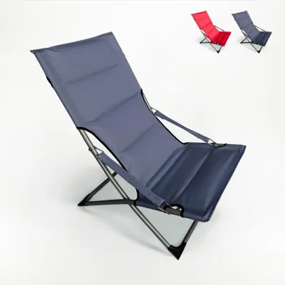 Produktbild von klappbarer Standstuhl Strandliege Sonnenliege für Meer Strand Garten Canapone - Dunkel Grau