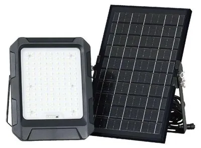 Immagine prodotto di V-TAC VT-55W Faro LED a pannello Solare 10W con batteria sostituibile, telecomando, cavo da 3m Colore Nero 4000K IP65 - 23438