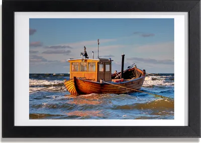 Produktbild von Bild 30x20 MDF-Rahmen, Wandkunst Fischerboot