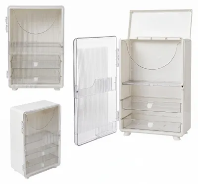 Zdjęcie produktu dla Omgoods - Organizer do kosmetyków z magnetycznymi drzwiczkami i szufladami