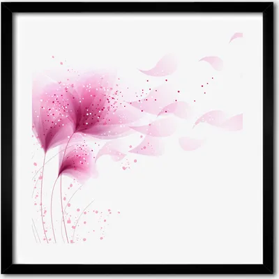 Produktbild von Bild - 50 cm x 50 cm - MDF - Rahmen, Wandkunst - Rosa Blume