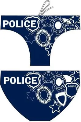 Produktbild von Turbo Police Badeslip Weiß,Blau 5XL Herren Weiß,Blau 5XL