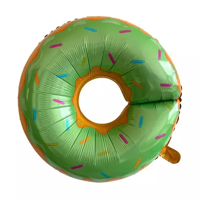 Image de Ballon en plastique Motif Food, Donut vert, env. 75 x 70 cm
