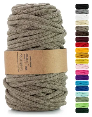 Makramee-Garn 9 mm 50 m dunkelbeige Baumwollkordel