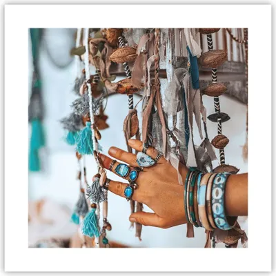Produktbild von Poster - Poster ohne Rahmen - Hand Schmuck ethnisch - 40x40 cm - Wand Bild - Wanddeko - Wandbilder - Kunstposter - Wandposter - Bilder - Kunstdruck - Wanddekoration - Wandbild - P2XAC40x40-5107