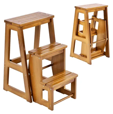 Produktbild von Klapptreppe aus Holz mit 3 Stufen