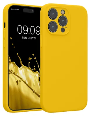 Produktbild von kwmobile Hülle kompatibel mit Apple iPhone 14 Pro Max - Hülle Silikon gummiert - Handyhülle - Handy Case in Strahlend Gelb