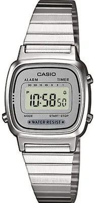 Produktbild von Casio LA670WEA-7EF Uni-Armbanduhr, Kunststoff-Gehäuse, Metall-Armband
