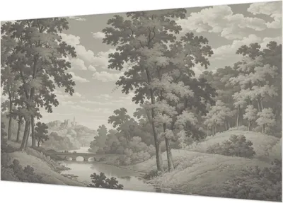 Produktbild von Fototapete - Wandbilder für Wohnzimmer - 416x254 - Dekorative Wandfolie - Modernes Design für Wanddekoration - Tapeten für Innenräume - Burg und Brücke
