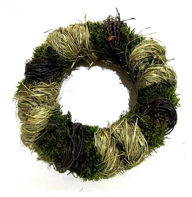 Produktbild von Wandkranz Heumixkranz Rohling ca. Ø 30 cm - Frühjahr - Sommer - Herbst - Winter