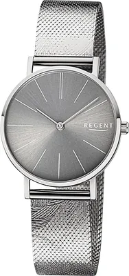 Productafbeelding van Regent dameshorloge, roestvrijstalen polsband, analoog, mesh metalen band, zilver, model URBA899