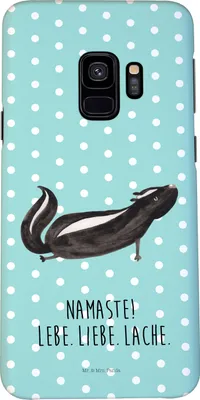 Produktbild von Mr. & Mrs. Panda Samsung Galaxy S9 Handyhülle Stinktier Yoga - Türkis Pastell - Geschenk, Wildtier, Cover, Liebe, Namaste, Raubtier, Handy Case, Schutzhülle, Hülle