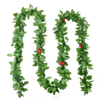Produktbild von Clayre & Eef Weihnachtsgirlande 200 cm Grün Kunststoff