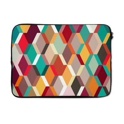 Produktbild von MuchoWow® Laptop Hülle 13 Zoll Abstraktes Muster aus bunten Karos und Laptoptasche - Laptophülle - Sleeve - Rundumschutz