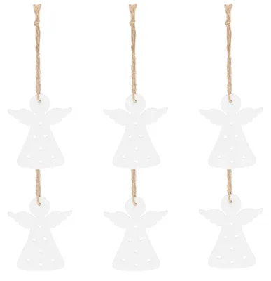 Immagine prodotto di Decorazioni natalizie in legno - angioletto, set da 6 pezzi