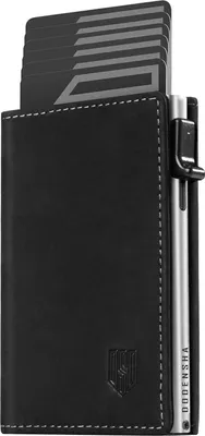 Produktbild von DODENSHA MagSnap RFID-Schutz Slim Wallet Herren - SchwarzSilber
