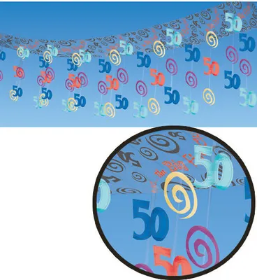 Produktbild von 50. Geburtstag Deckendeko Party-Deko bunt 365x30cm