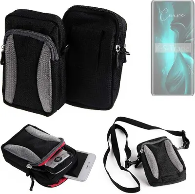 Produktbild von K-S-Trade Holster Schutz Hülle kompatibel mit Lava Blaze Curve Handy Hülle Gürteltasche Umhängetasche mit Zusatzfach schwarz