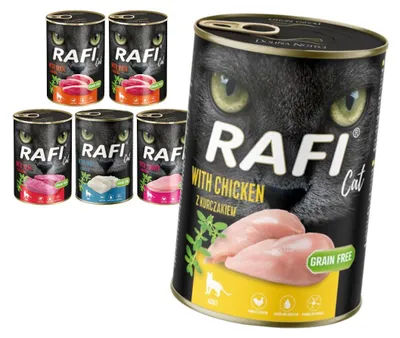 Zdjęcie produktu dla Rafi Cat Adult 6x400g Bezzbożowa Mokra Karma Dla Kota Mix 5 Smaków