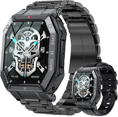 Produktbild von ZPIMY Smartwatch Herren 1.85 Zoll AMOLED Fitness Uhr mit Bluetooth Telefonfunktion 100 Sportmodi Herzfrequenz SpO2 Schrittzähler 5ATM Wasserdicht