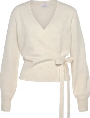 Produktbild von LASCANA Wickelstrickjacke creme Größe 40/42