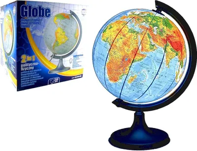 Productafbeelding van 250 mm politiek-geografische wereldbol met verlichting