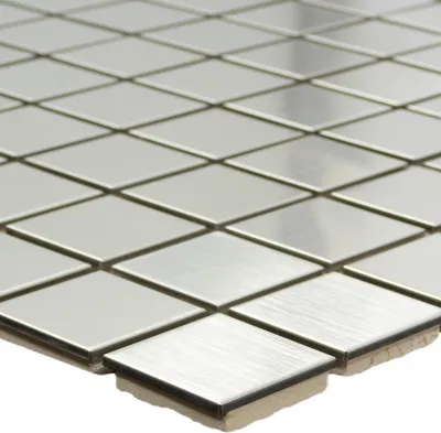 Produktbild von Mosaikfliesen Edelstahl Gebürstet Silvernova Quadrat 23