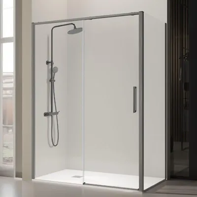 Produktbild von Duschfront + Schiebetür DELTA Gun Metal