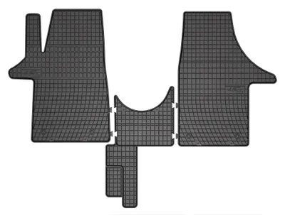 Image de Tapis avant en caoutchouc + tunnel pour Volkswagen Transporter T6 2015-2019 (monospace) – 3 pièces, noirs, sur mesure