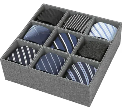 Schubladen-Organizer 9 Fächer, Aufbewahrungsbox für Unterwäsche, Socken, Grau