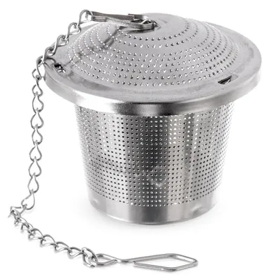 Produktbild von Orion | Teesieb - Ø 4,5 cm - Rostfrei - Edelstahl - Teefilter mit Kette Silber