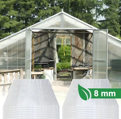 Obrázek produktu pro Eikuavons, 5 kusů, polykarbonátové dutinkové desky, 8 mm, průhledné, UV odolné, dvojité žebrování, rozměr 3,66 m²