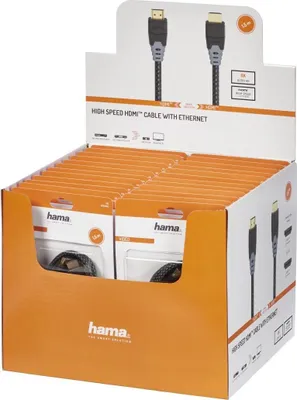 Immagine prodotto di Cavo HDMI HAMA HighSpeed 8K 3D Ethernet St-St rivestito in tessuto 1,5 m