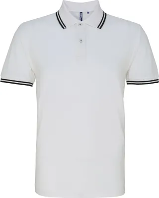 Produktbild von Asquith & Fox Herren Polo-Shirt, kurzärmlig RW4809 (L) (Weiß/Schwarz)