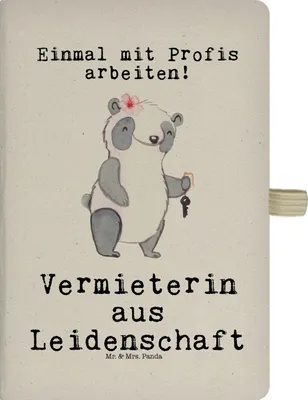 Produktbild von Mr. & Mrs. Panda Journal Vermieterin Leidenschaft - Transparent - Geschenk, notizbuch a4, Kladde, Hardcover, Jubiläum, Tagebuch