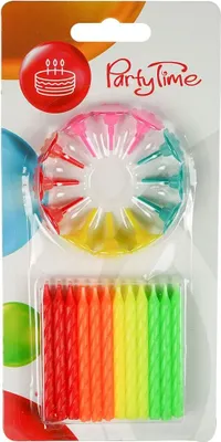 Image de Bougies d'anniversaire néon 24pcs