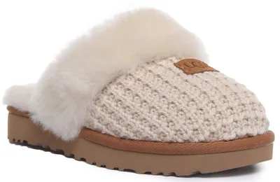 Produktbild von Ugg Kuschelig gestrickter Vlieshausschuh in Creme für Frauen (36, Dunkelbraun)