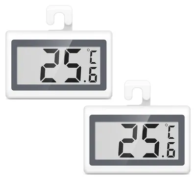 2er-Set digitale Kühlschrankthermometer, LCD, -50 bis +70 °C, Frostalarm
