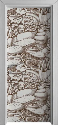Produktbild von Tür Selbstklebende 80x210 cm Türfolie Türtapete Klebefolie - Lebensmittel Essen Braun