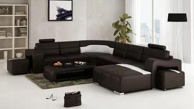 Obrázek produktu pro Kožená rozkládací pohovka obývací prostor rohová sedací souprava rohová designová moderní pohovka F3008