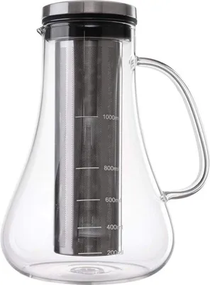 Produktbild von Kaltgebrühter Kaffeezubereiter 1 Liter mit Glas-Karaffe und Edelstahl-Filter